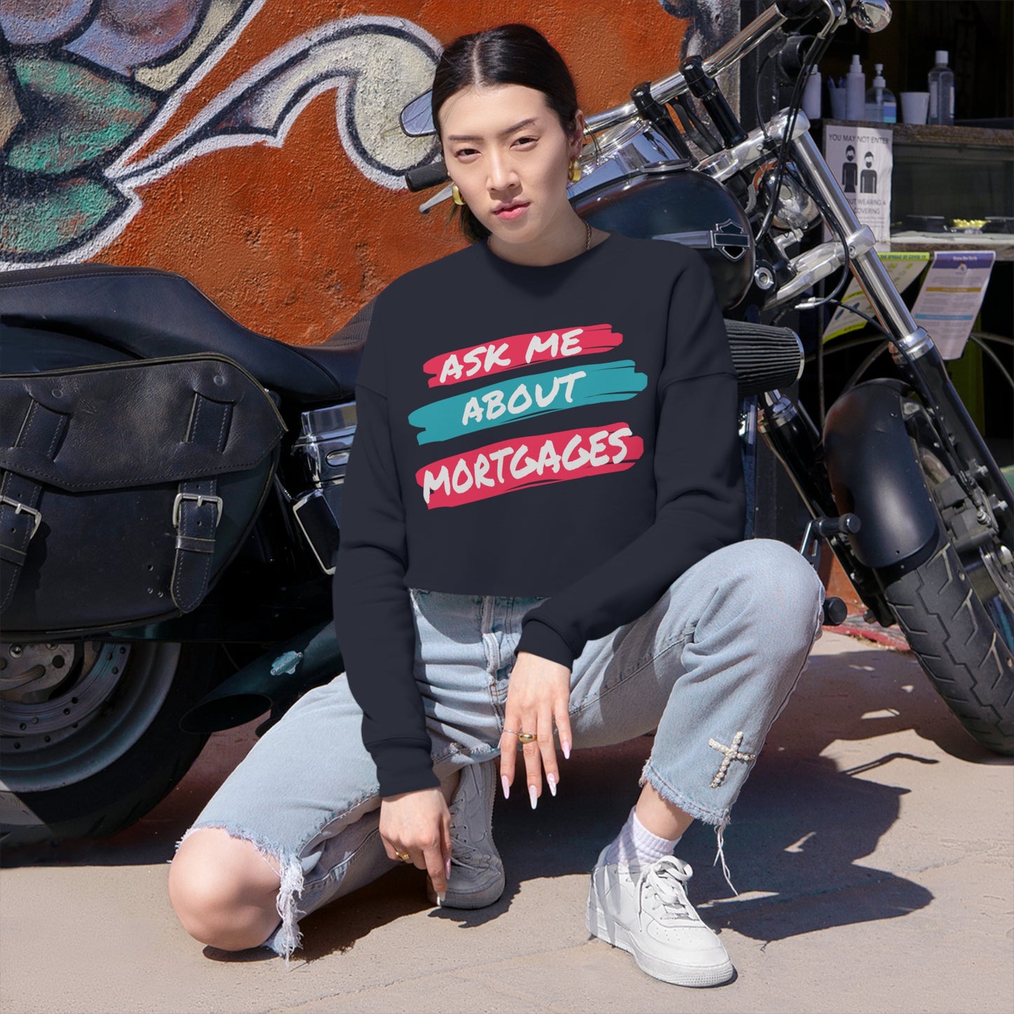 Ask me about Mortgages Women's Cropped Sweatshirt