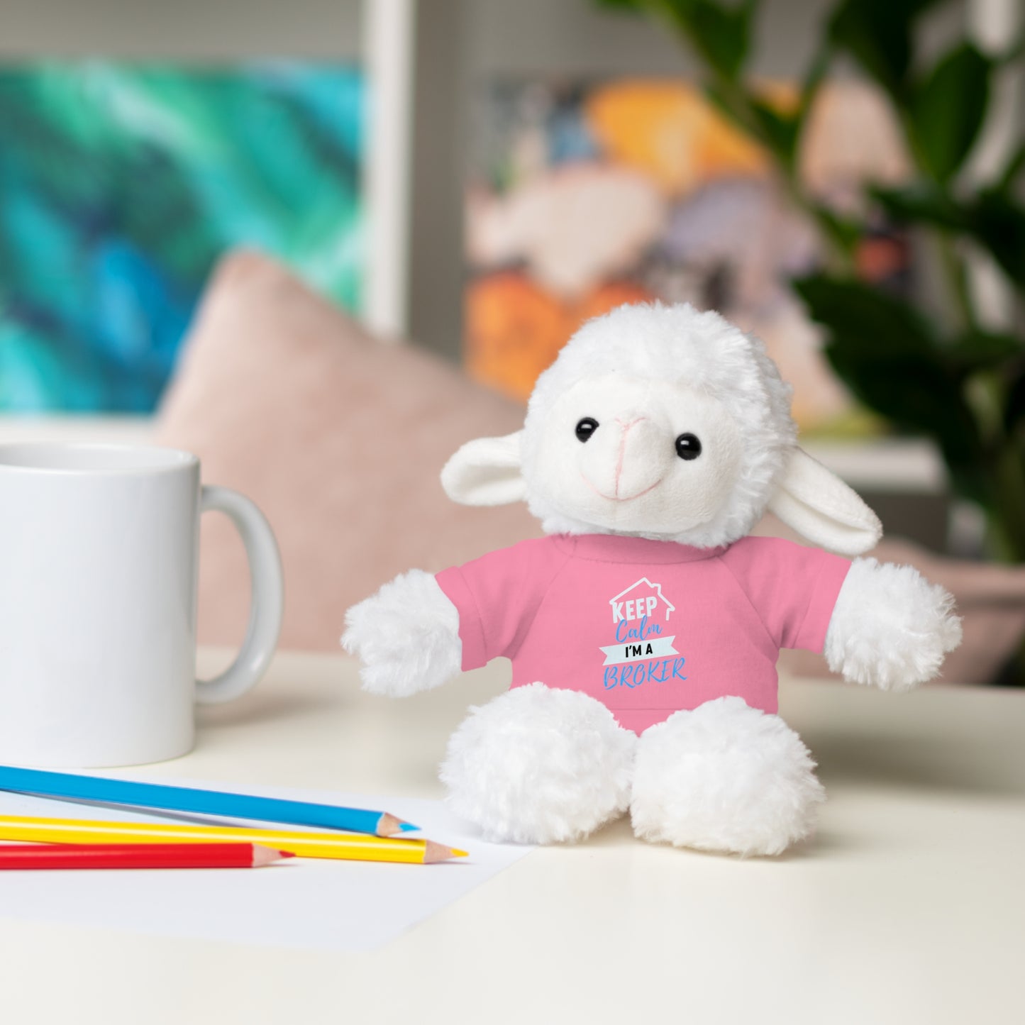 Keep Calm I'm A Broker Stuffed Animals with Tee