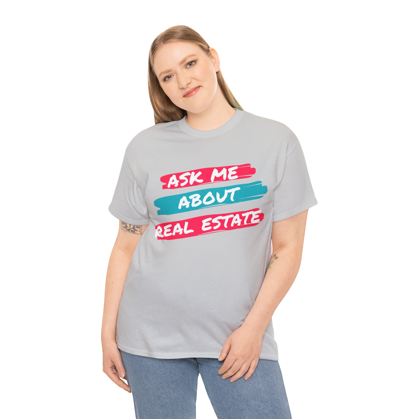 Ask me about Real Estate Unisex Heavy Cotton Tee