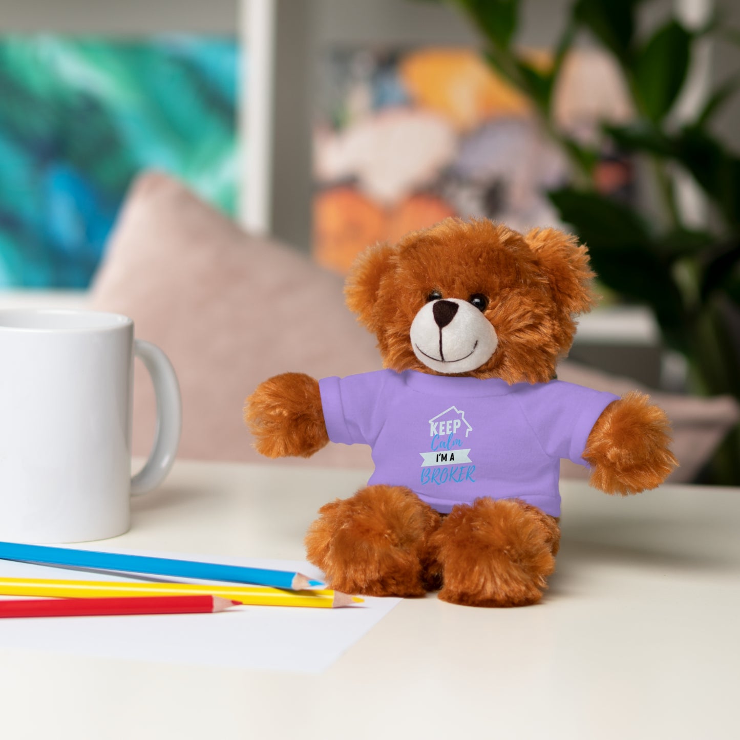 Keep Calm I'm A Broker Stuffed Animals with Tee