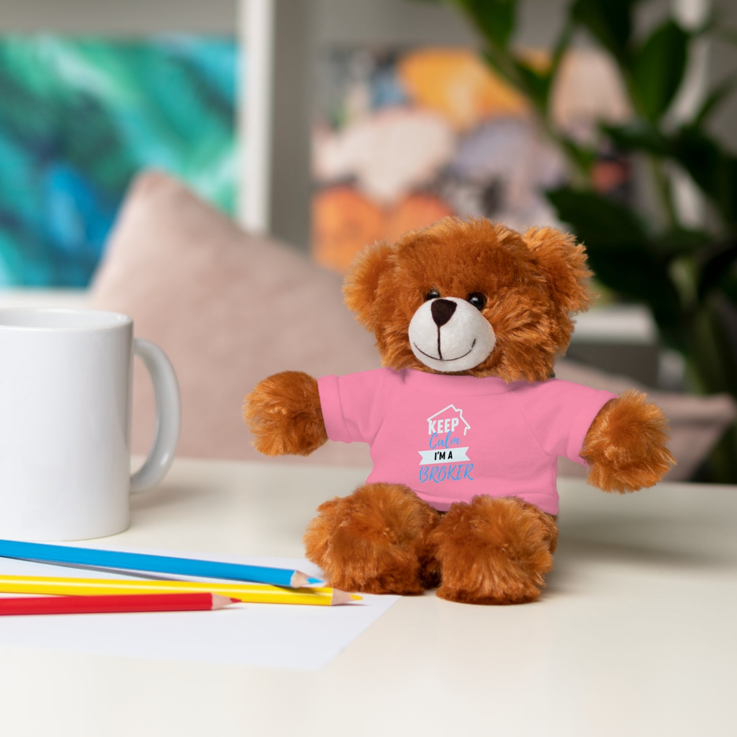 Keep Calm I'm A Broker Stuffed Animals with Tee