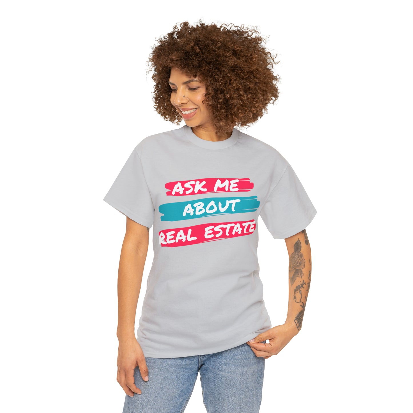 Ask me about Real Estate Unisex Heavy Cotton Tee