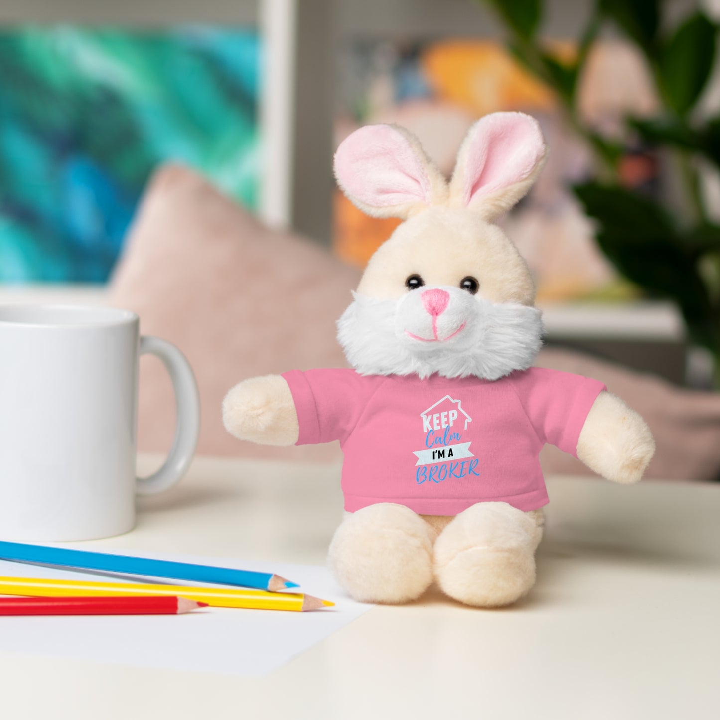 Keep Calm I'm A Broker Stuffed Animals with Tee