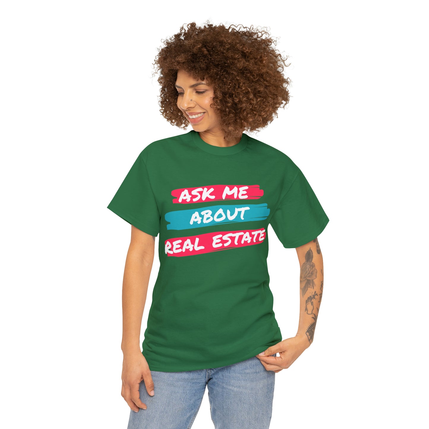 Ask me about Real Estate Unisex Heavy Cotton Tee