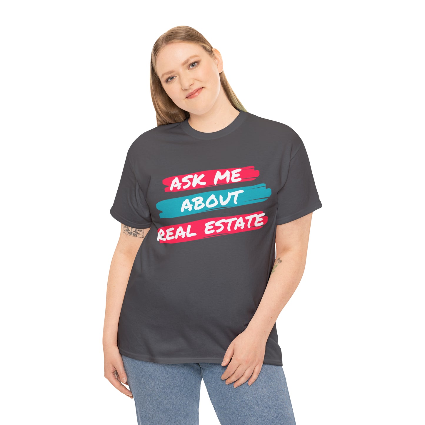 Ask me about Real Estate Unisex Heavy Cotton Tee