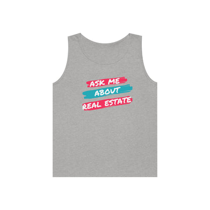 Ask me about Real Estate Unisex Heavy Cotton Tank Top