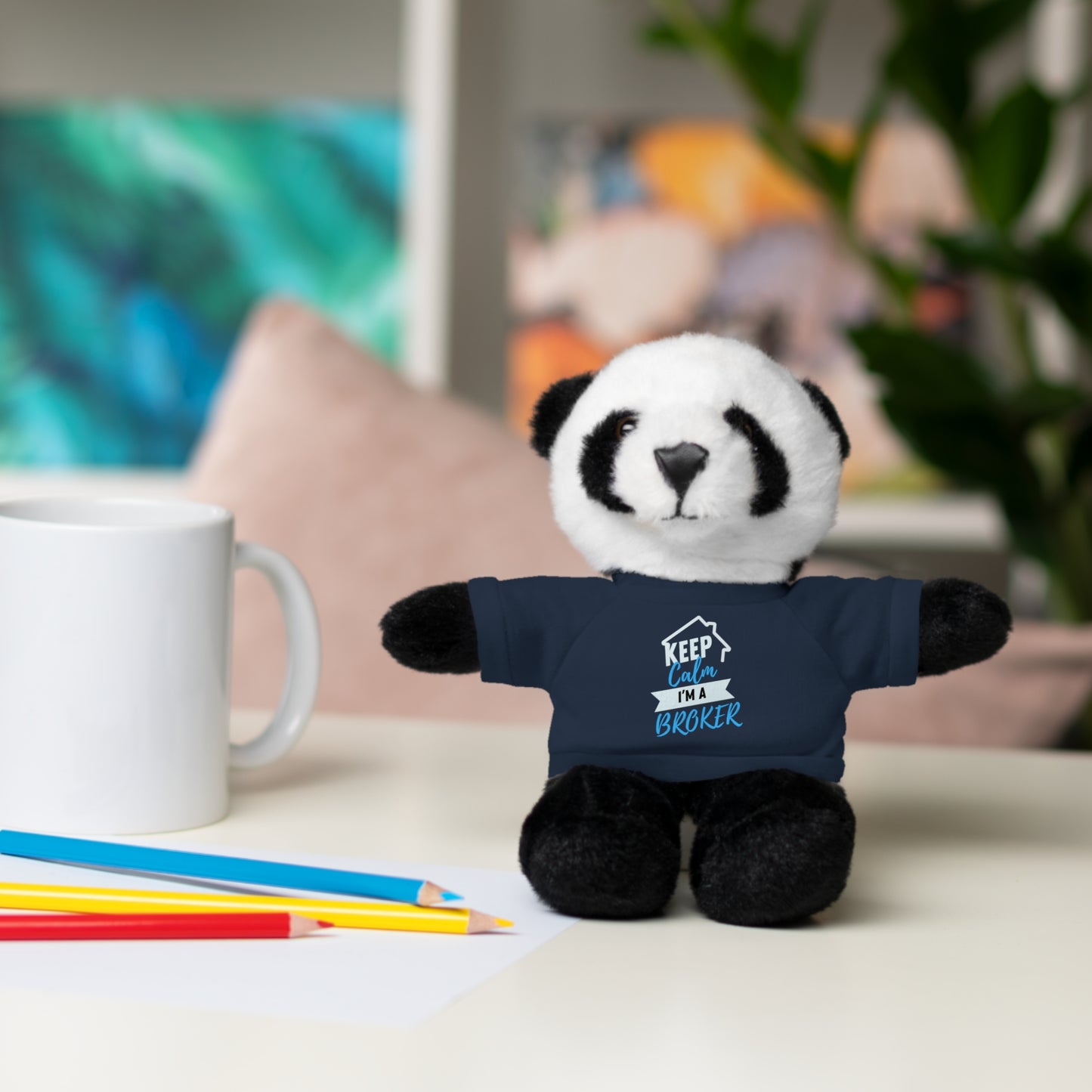 Keep Calm I'm A Broker Stuffed Animals with Tee