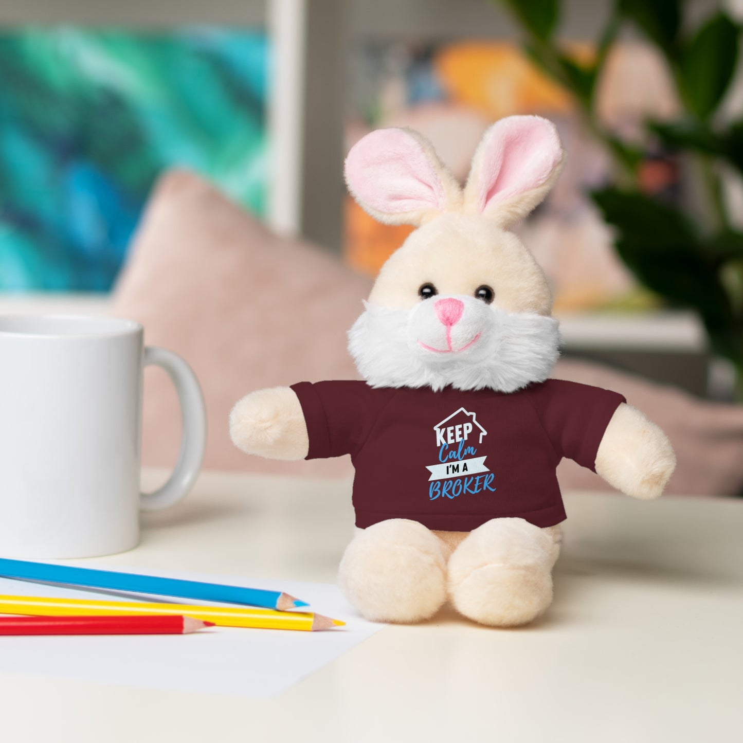 Keep Calm I'm A Broker Stuffed Animals with Tee