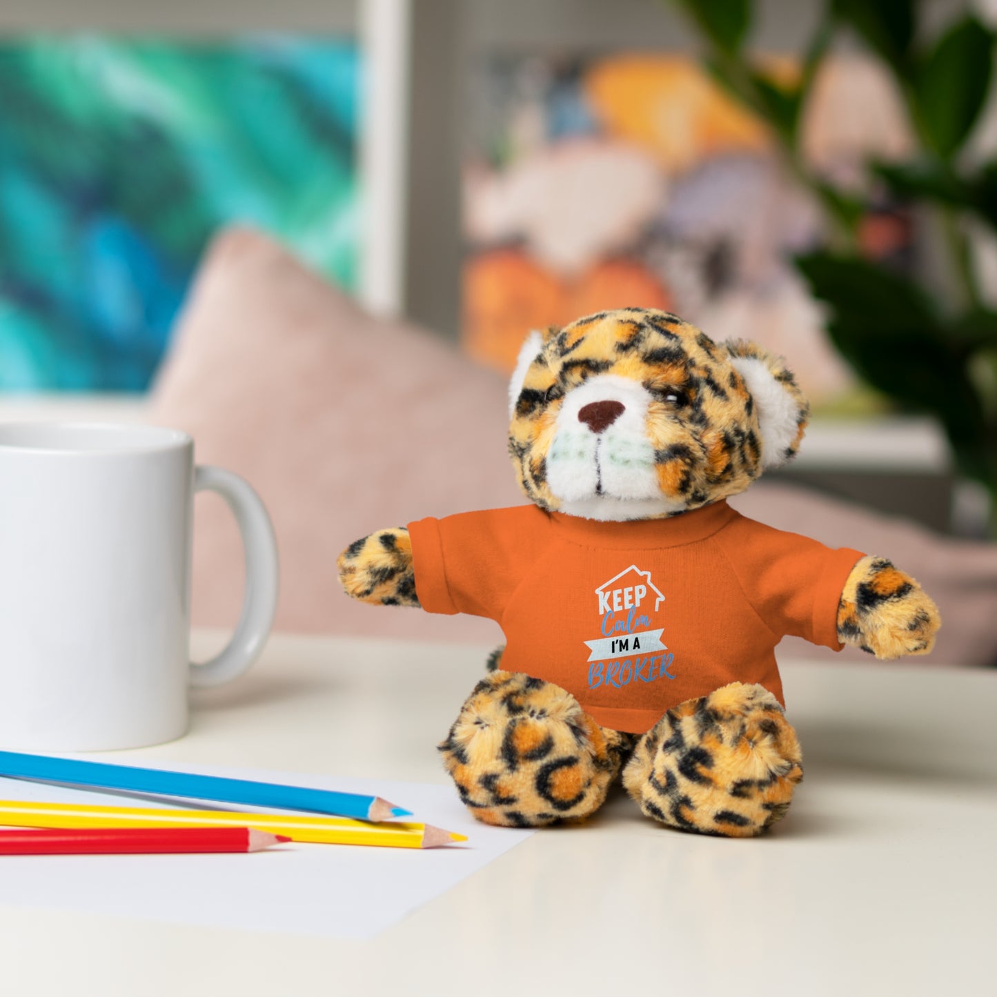 Keep Calm I'm A Broker Stuffed Animals with Tee