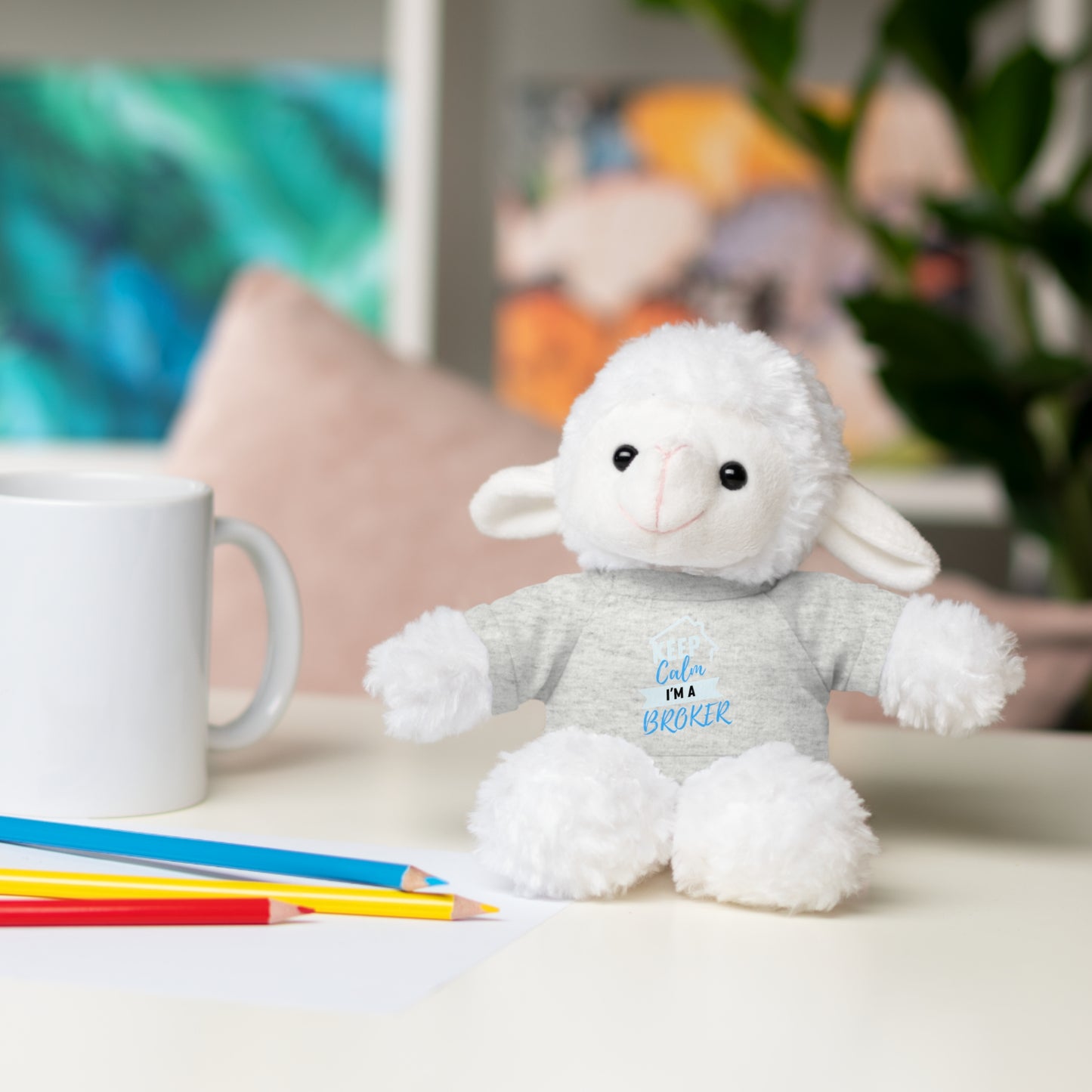 Keep Calm I'm A Broker Stuffed Animals with Tee