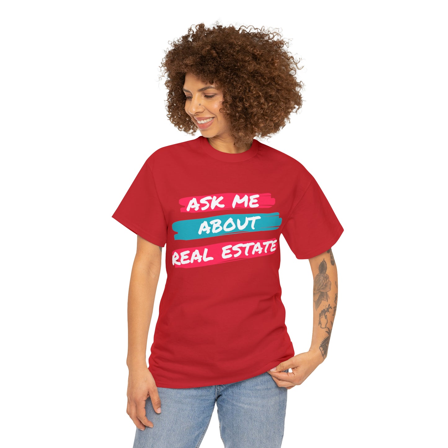 Ask me about Real Estate Unisex Heavy Cotton Tee