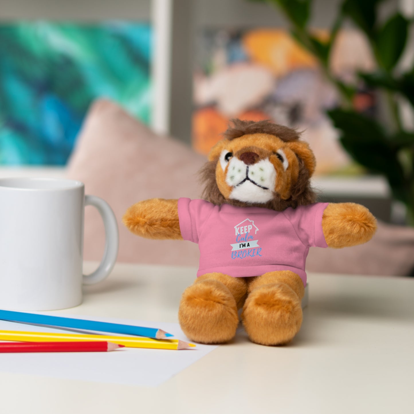 Keep Calm I'm A Broker Stuffed Animals with Tee
