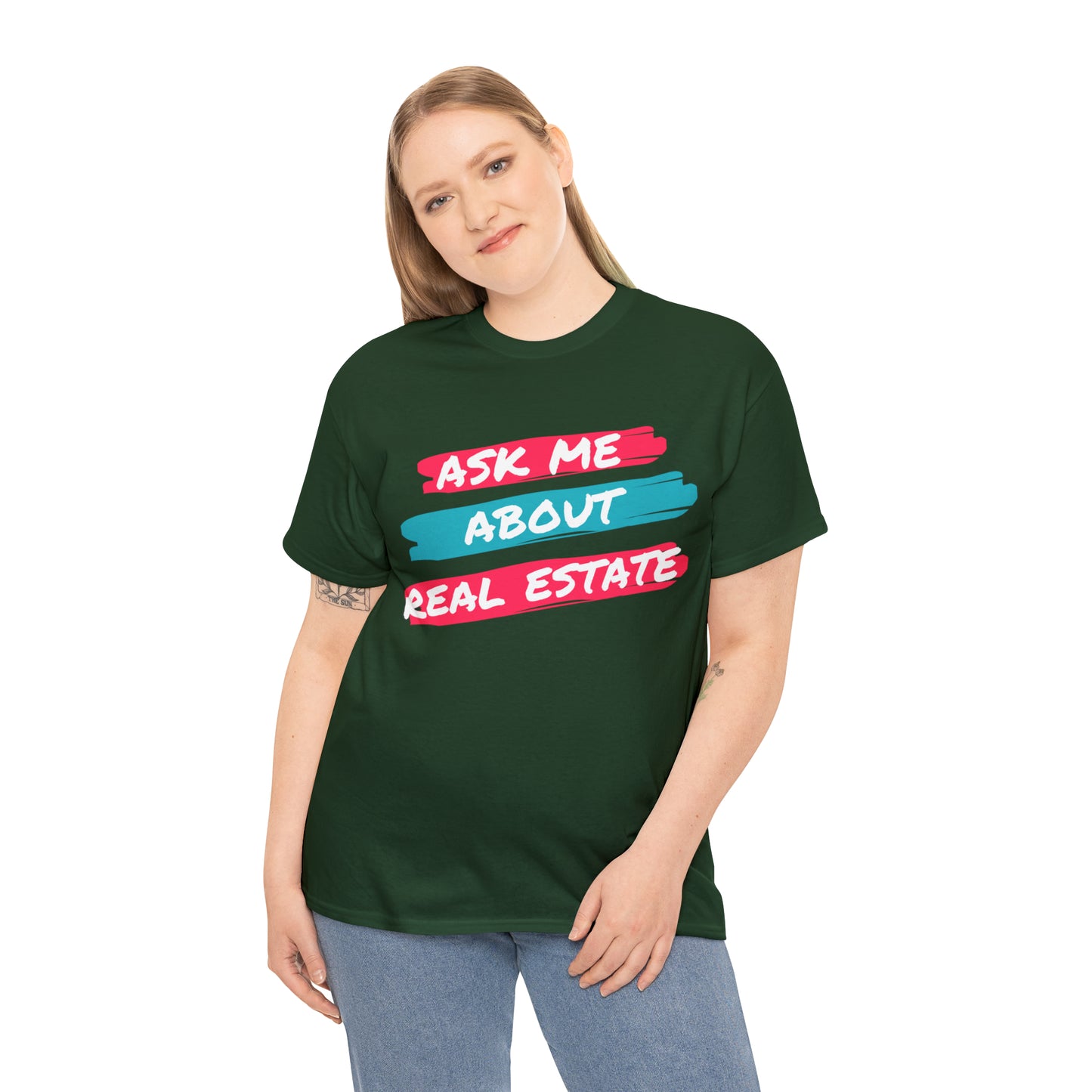 Ask me about Real Estate Unisex Heavy Cotton Tee