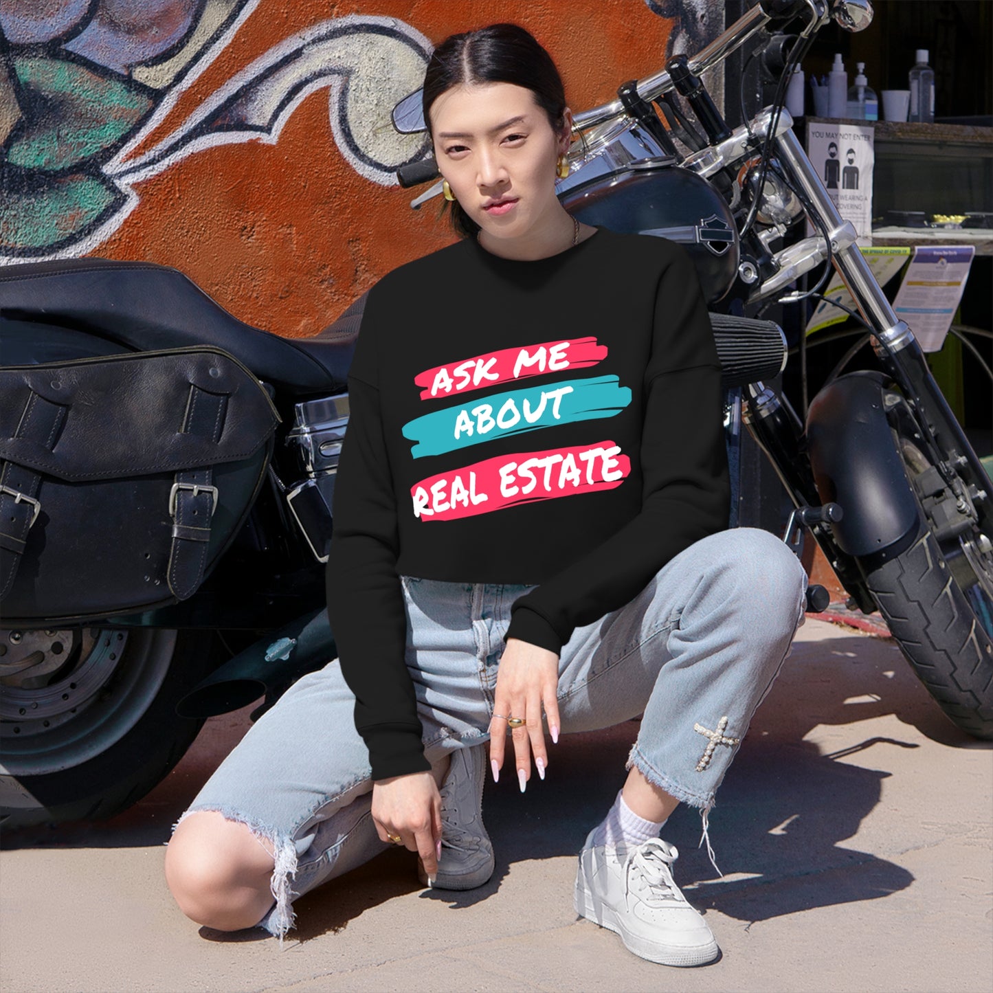 Ask me about Real Estate Women's Cropped Sweatshirt