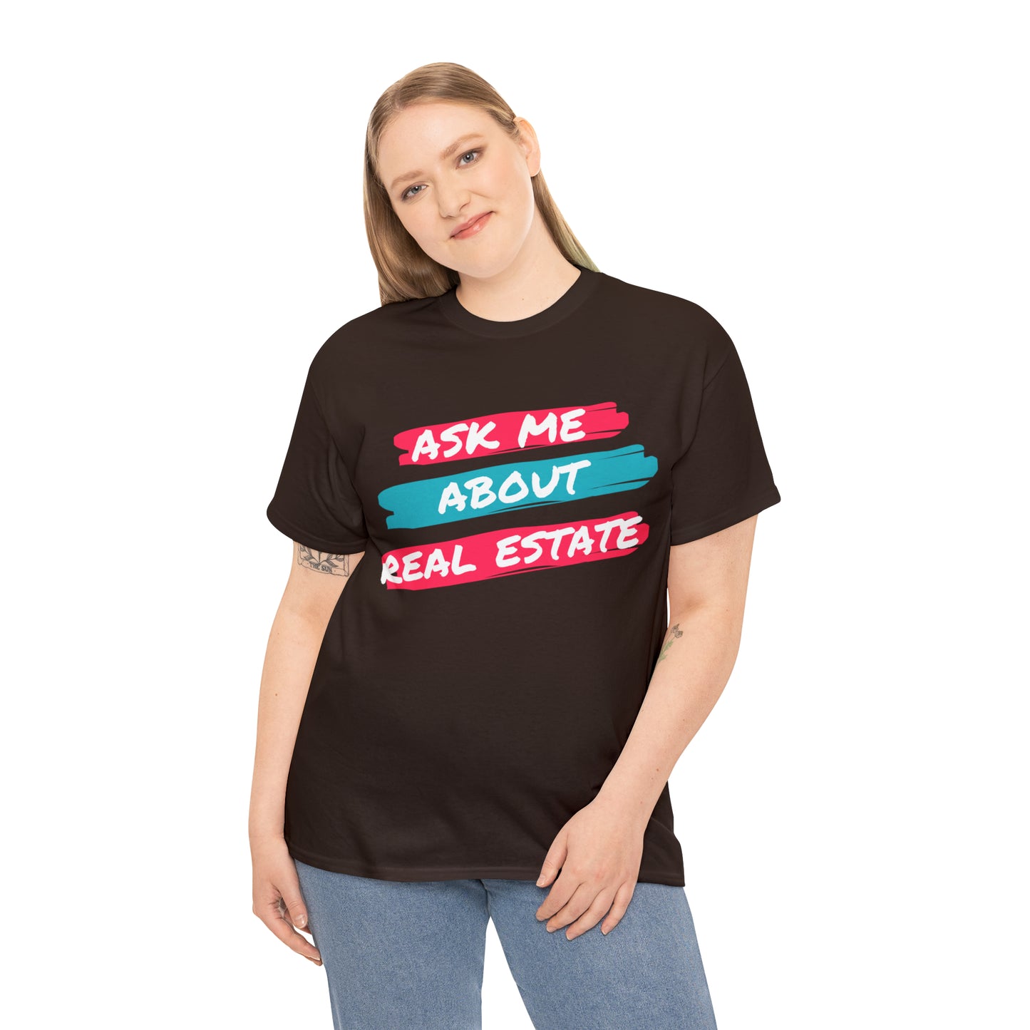 Ask me about Real Estate Unisex Heavy Cotton Tee