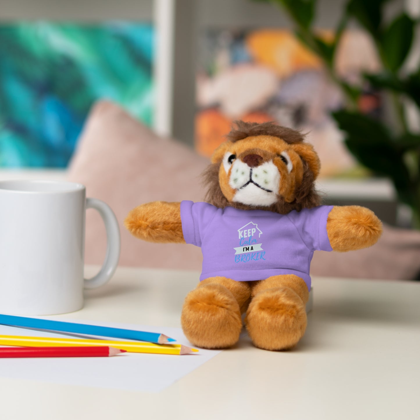 Keep Calm I'm A Broker Stuffed Animals with Tee