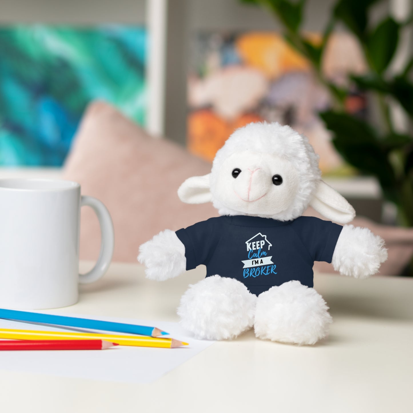 Keep Calm I'm A Broker Stuffed Animals with Tee