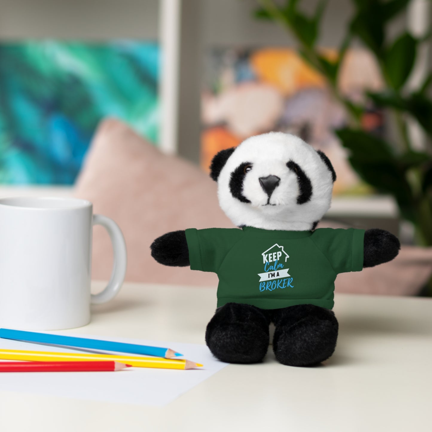 Keep Calm I'm A Broker Stuffed Animals with Tee