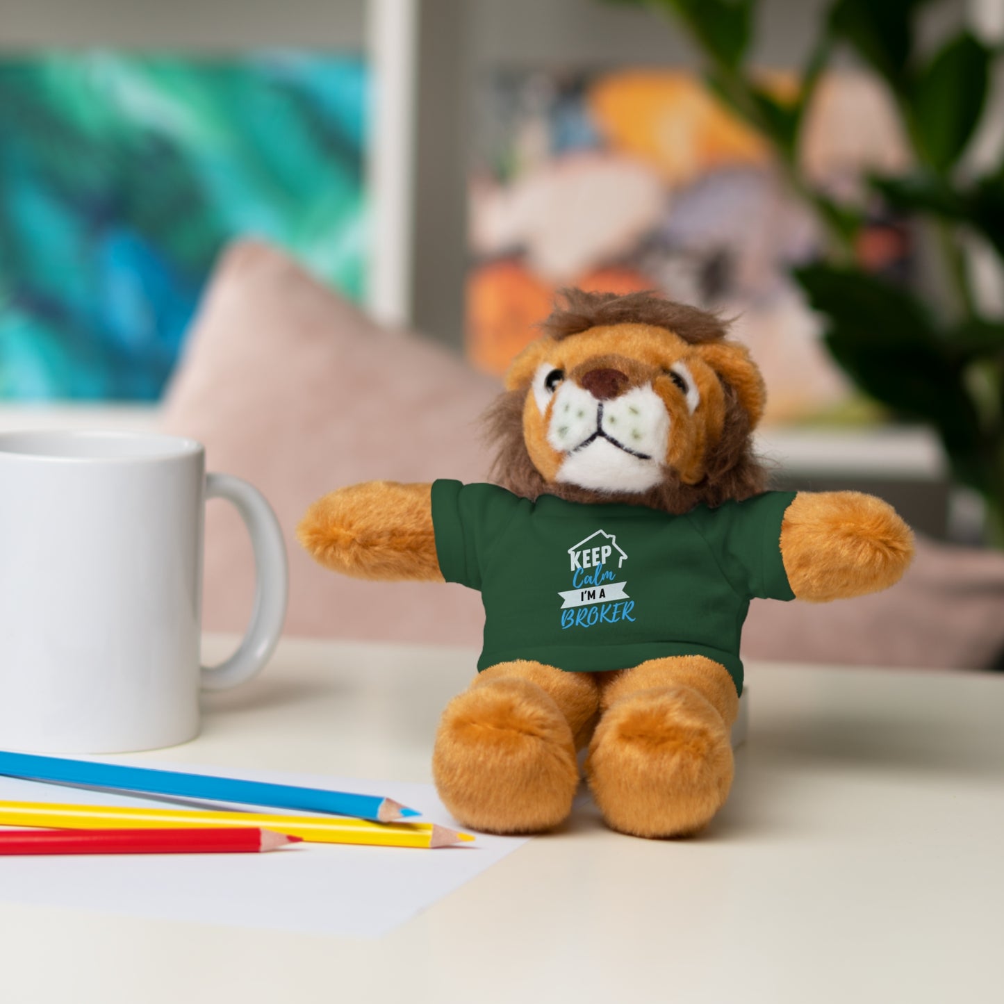 Keep Calm I'm A Broker Stuffed Animals with Tee