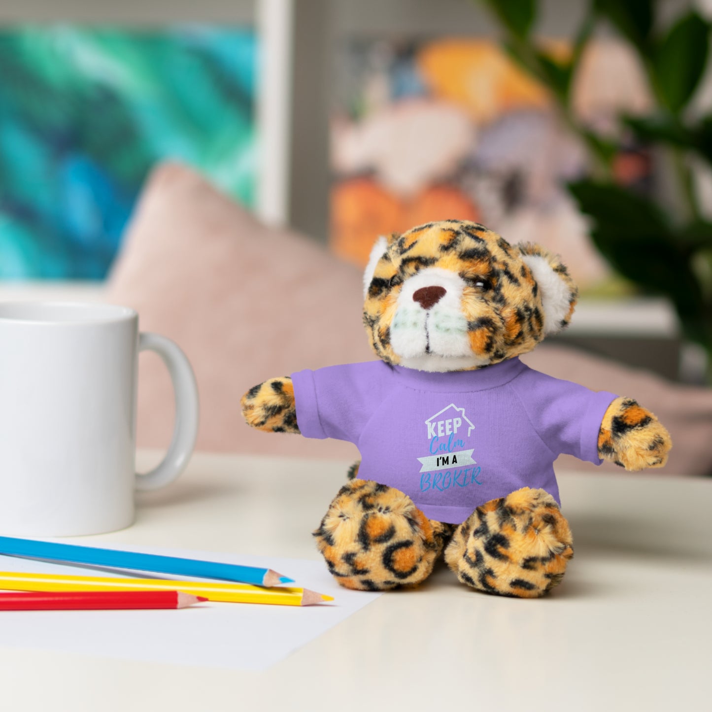 Keep Calm I'm A Broker Stuffed Animals with Tee