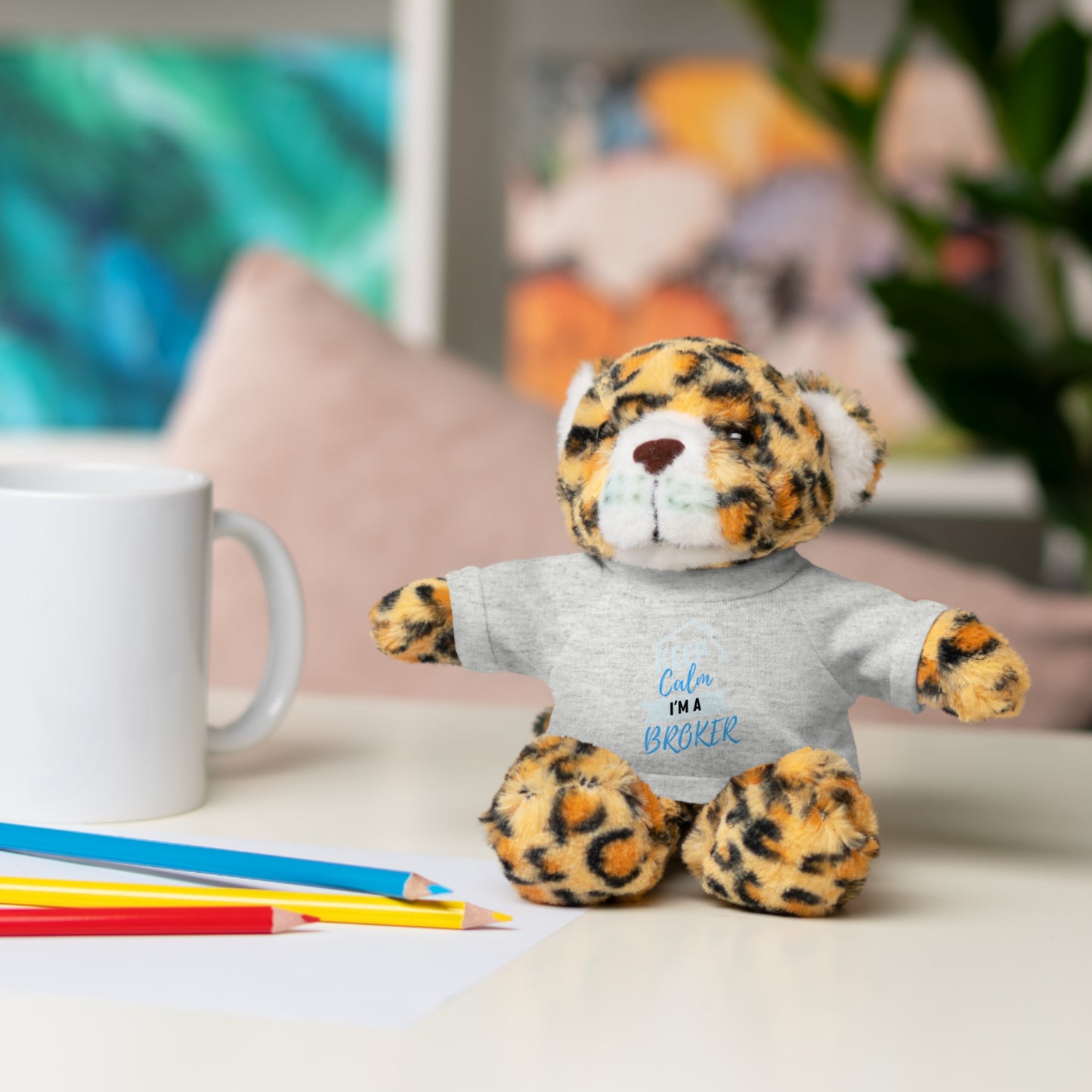Keep Calm I'm A Broker Stuffed Animals with Tee