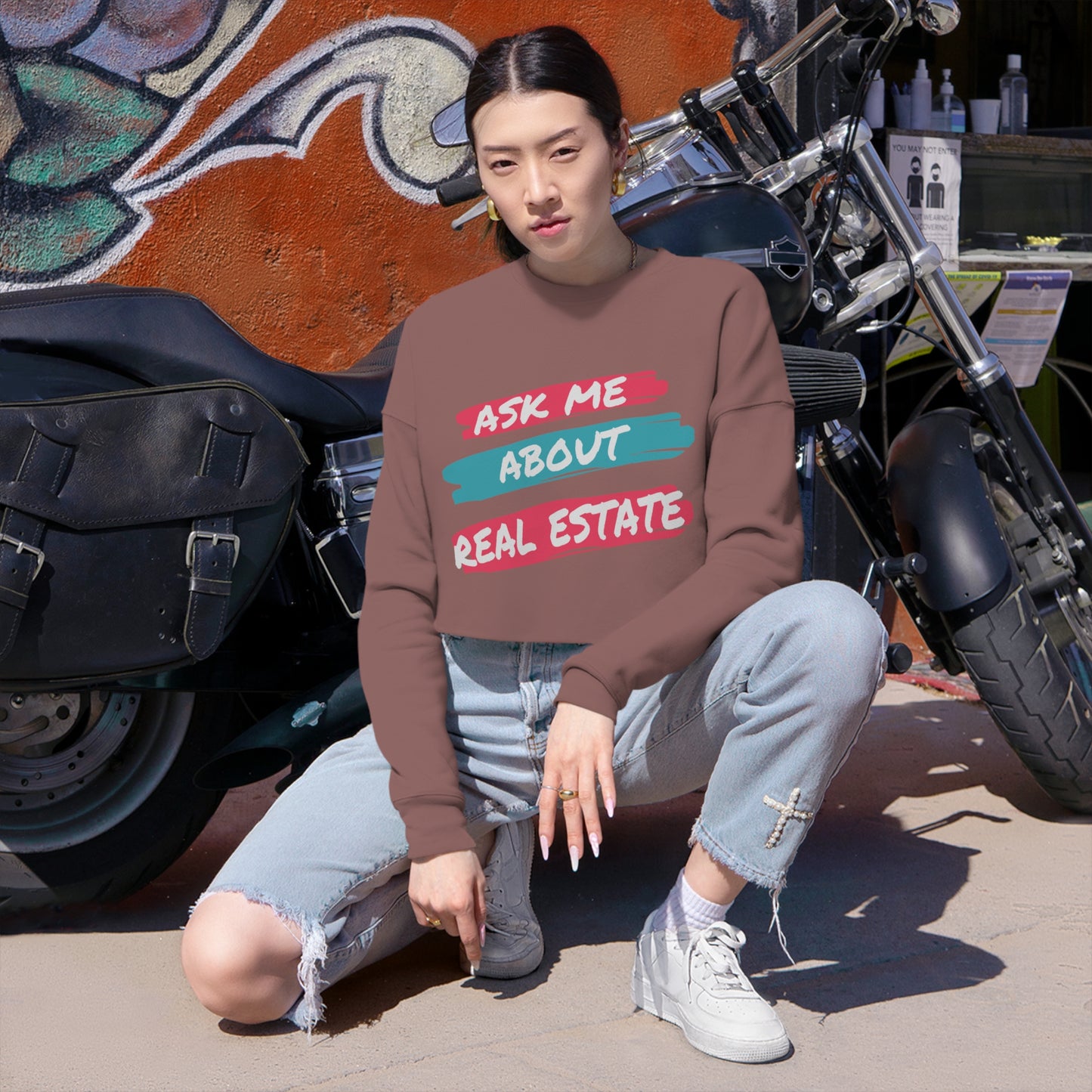 Ask me about Real Estate Women's Cropped Sweatshirt