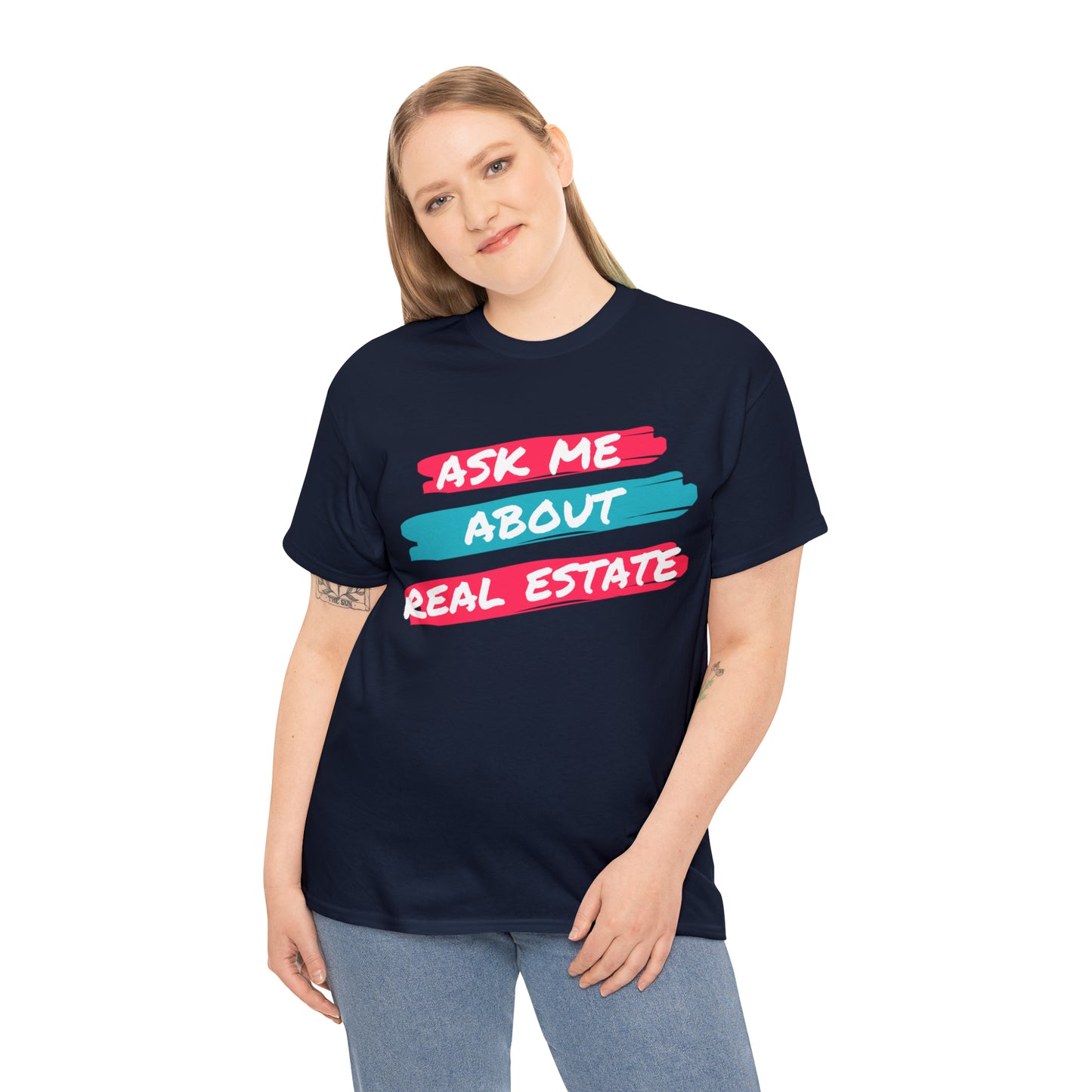 Ask me about Real Estate Unisex Heavy Cotton Tee