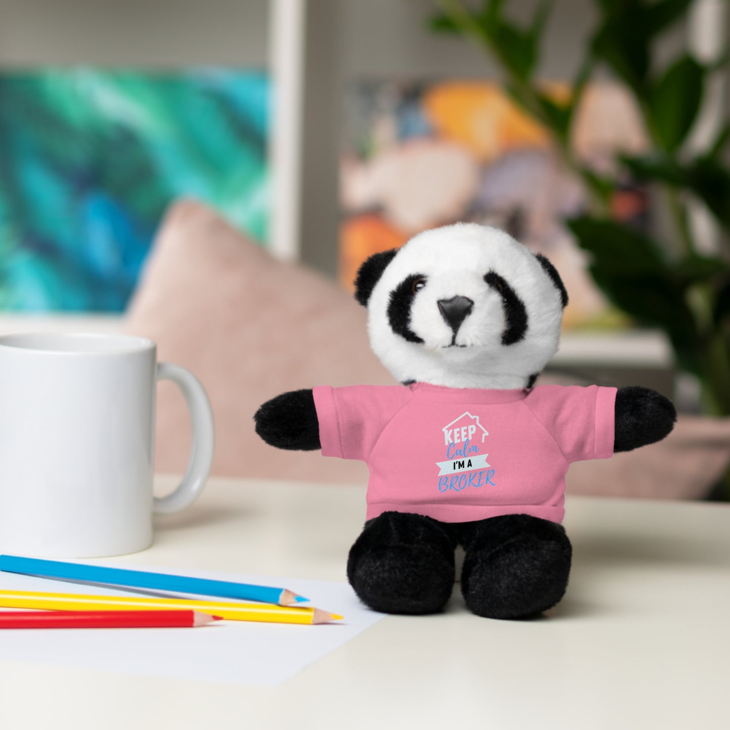 Keep Calm I'm A Broker Stuffed Animals with Tee