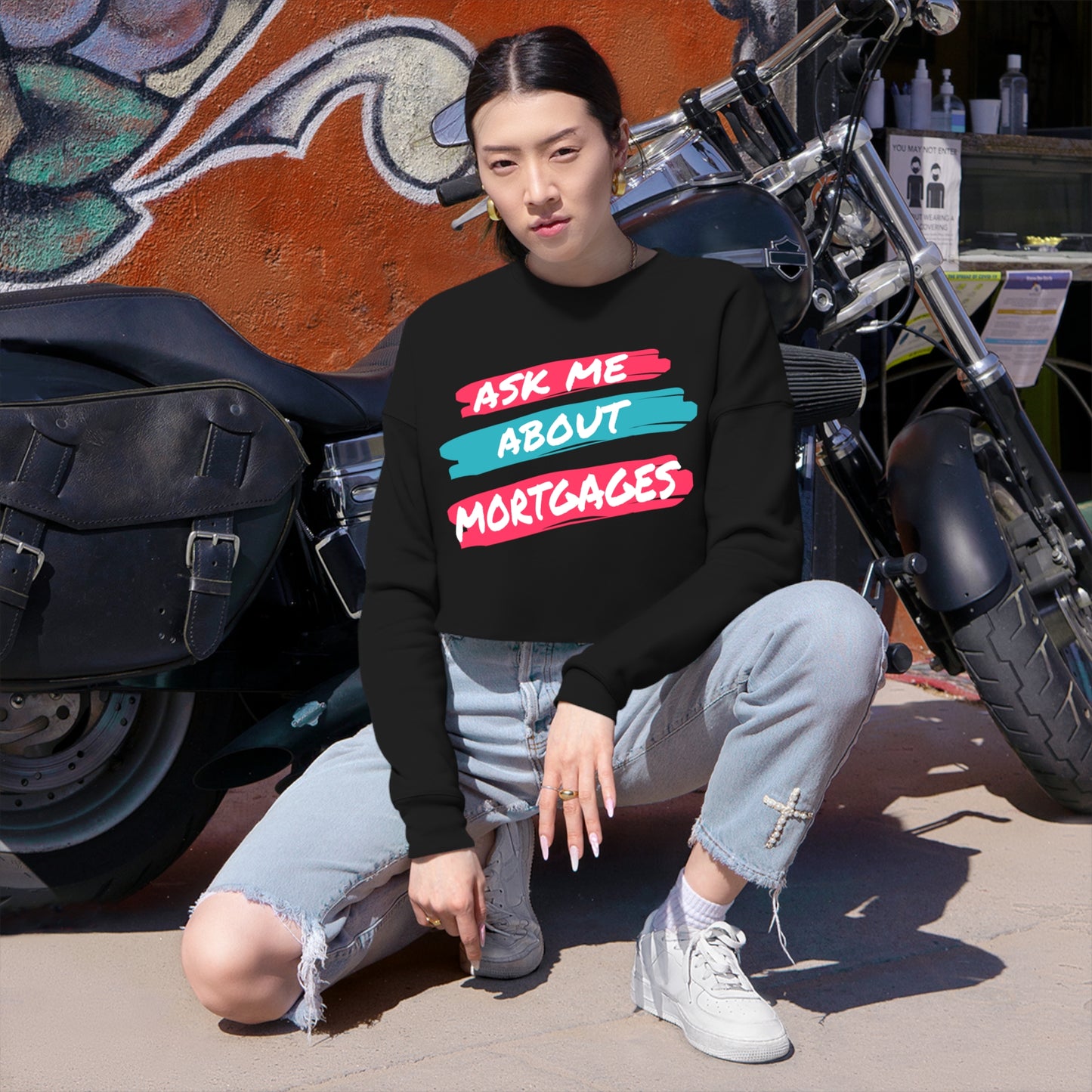 Ask me about Mortgages Women's Cropped Sweatshirt