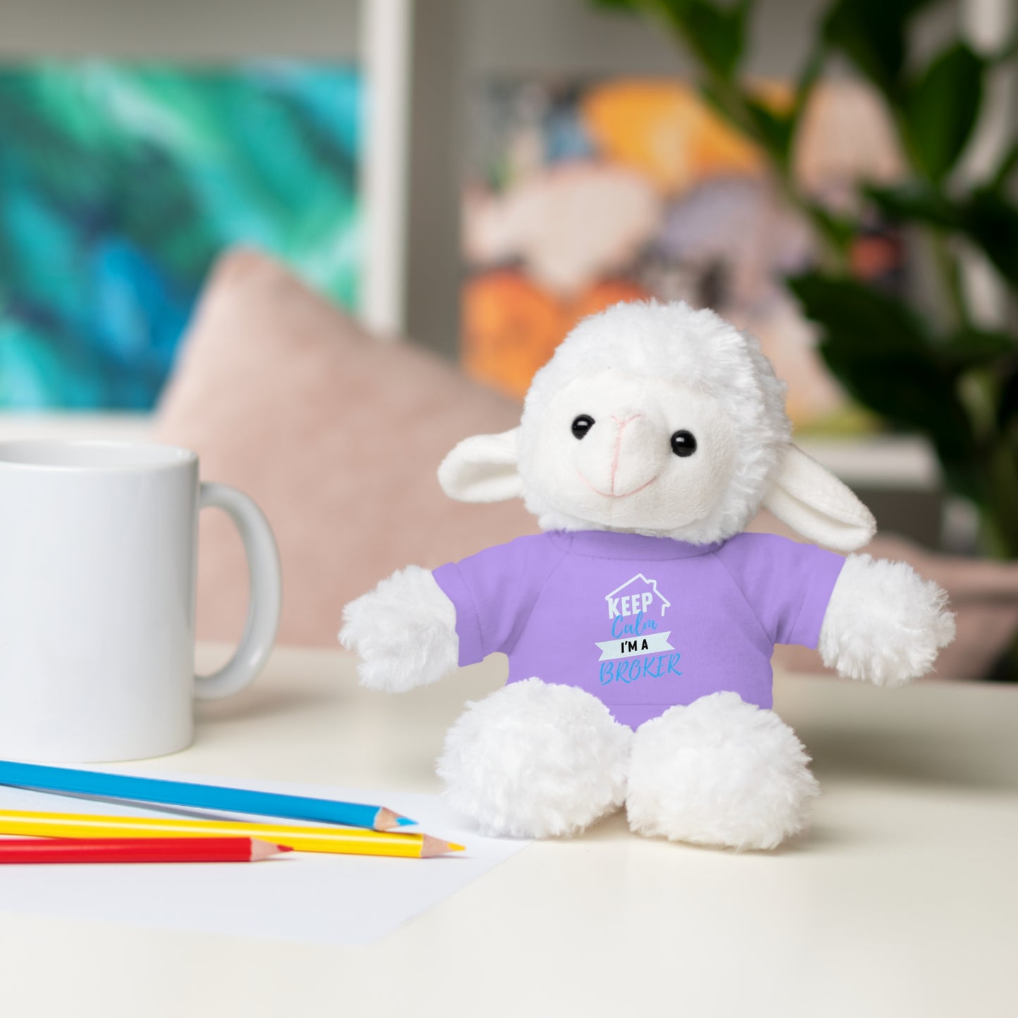 Keep Calm I'm A Broker Stuffed Animals with Tee