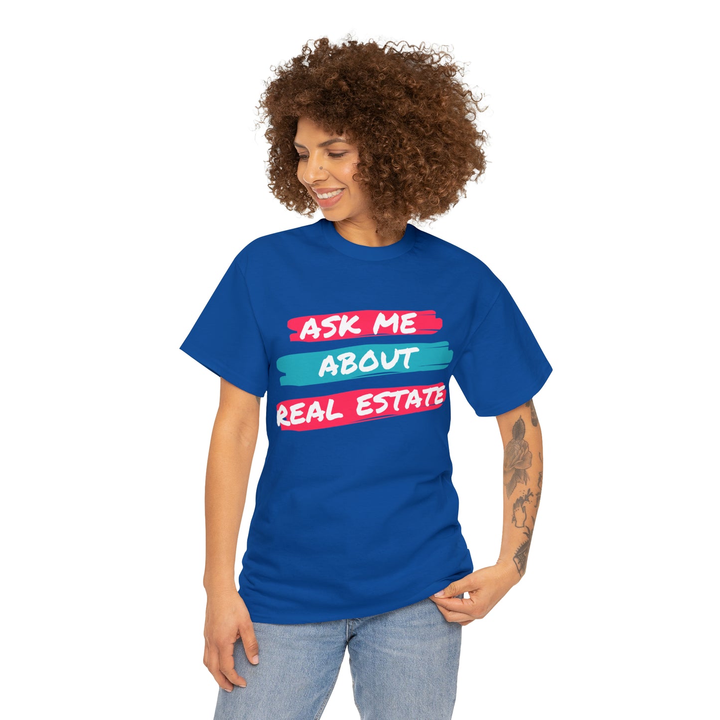 Ask me about Real Estate Unisex Heavy Cotton Tee