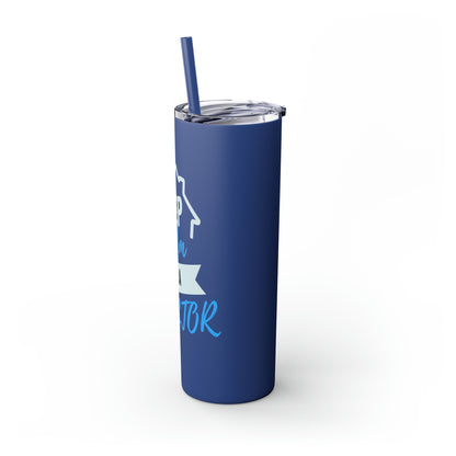Keep Calm I’m a Realtor Skinny Tumbler with Straw, 20oz